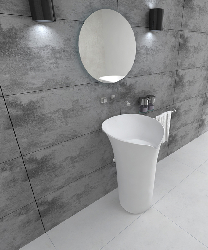 Lavabo a colonna rotondo Bianco opaco - Pointe-Noire