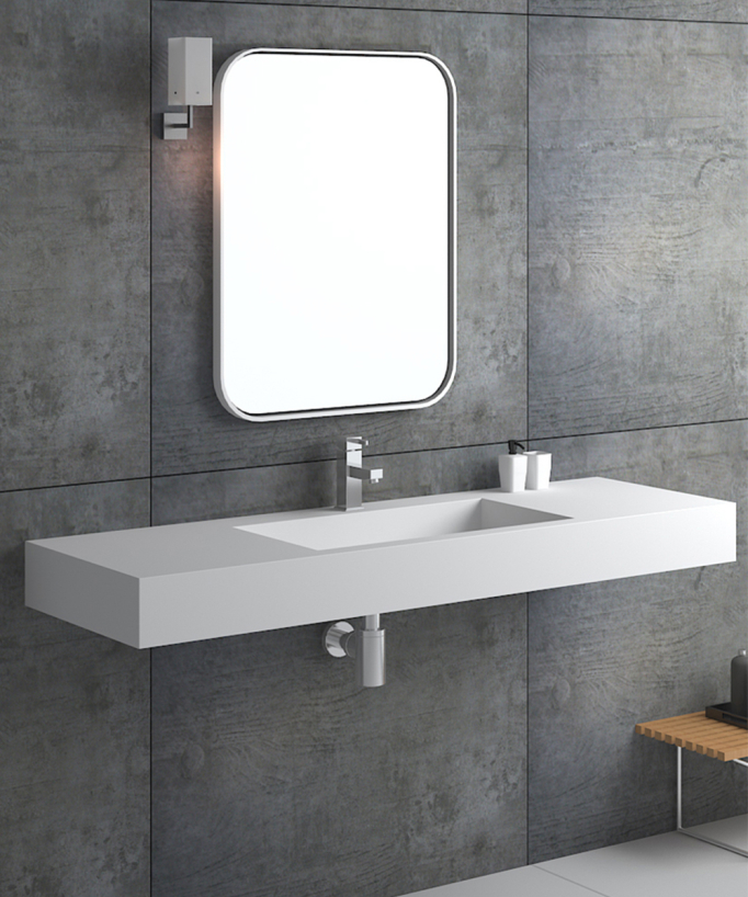 Lavabo rettangolare sospeso Blanc mat - Kamoto