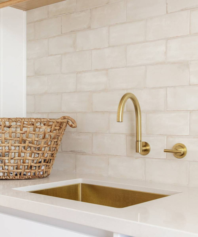 Lavello singolo 550 mm - ottone spazzolato - Ohia
