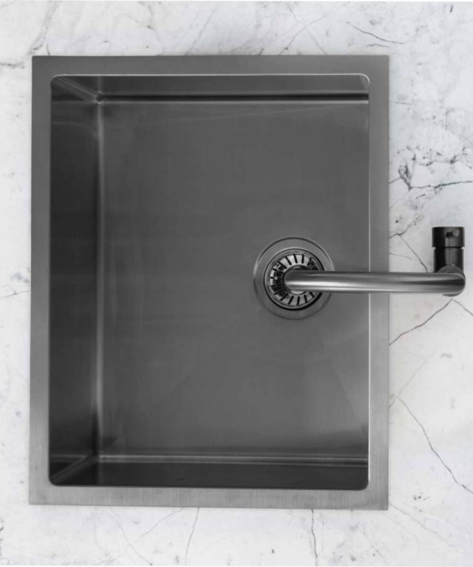 Lavello singolo da cucina 550 mm - metallo spazzolato - Ohia