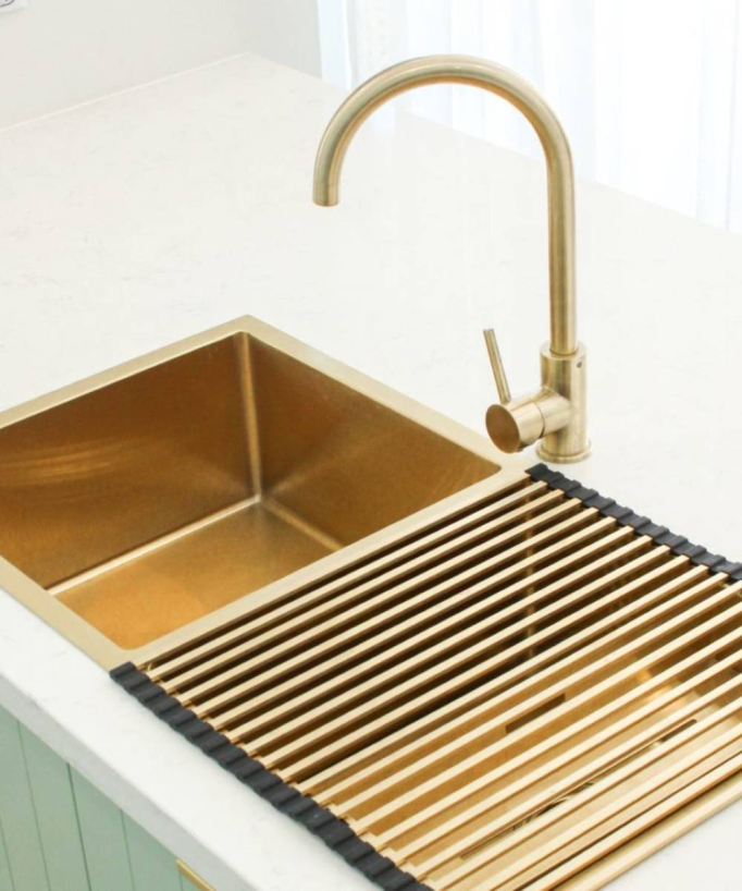 Lavello doppio 855 mm - ottone spazzolato - Tilia