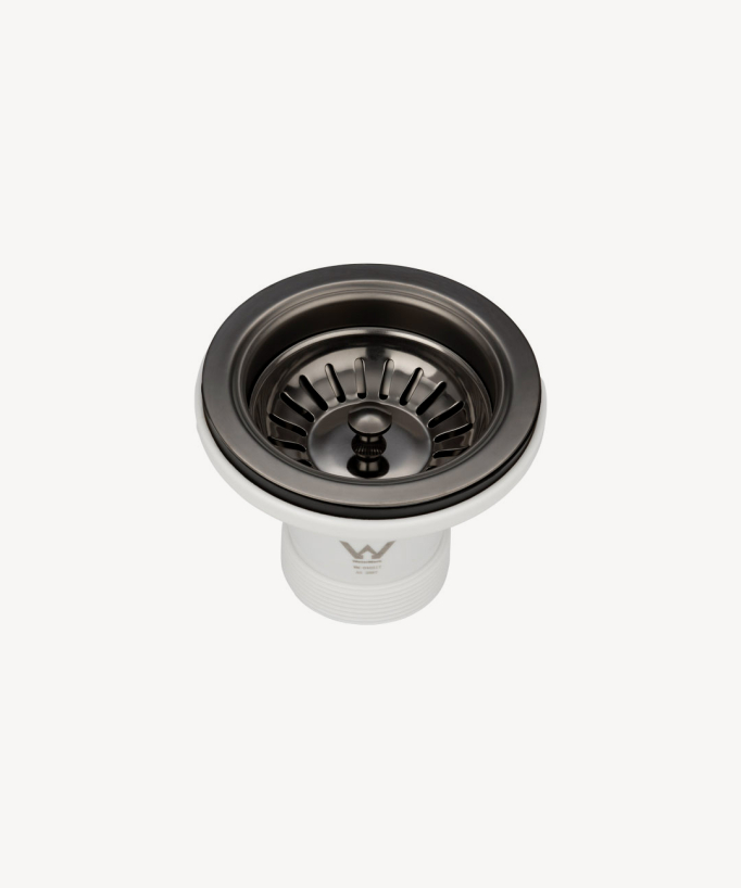 Lavello doppio da cucina 855 mm - gun métal brossé - Tilia