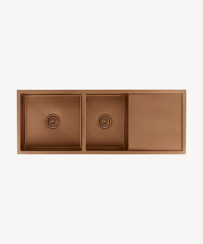 Lavello doppio 1180 mm - rame spazzolato - Filao