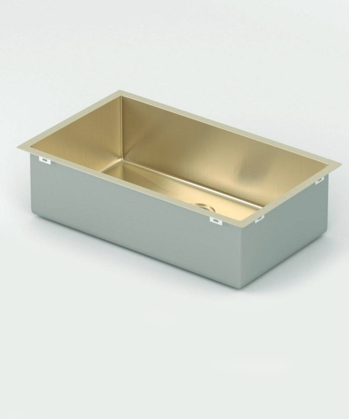 Lavello singolo 750 mm - ottone spazzolato - Hiba