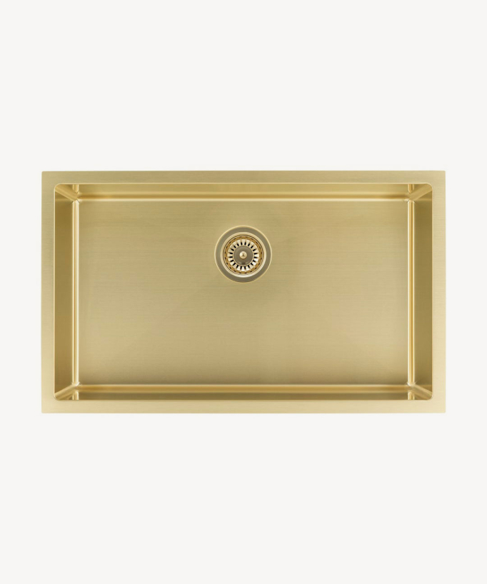 Lavello singolo 750 mm - ottone spazzolato - Hiba