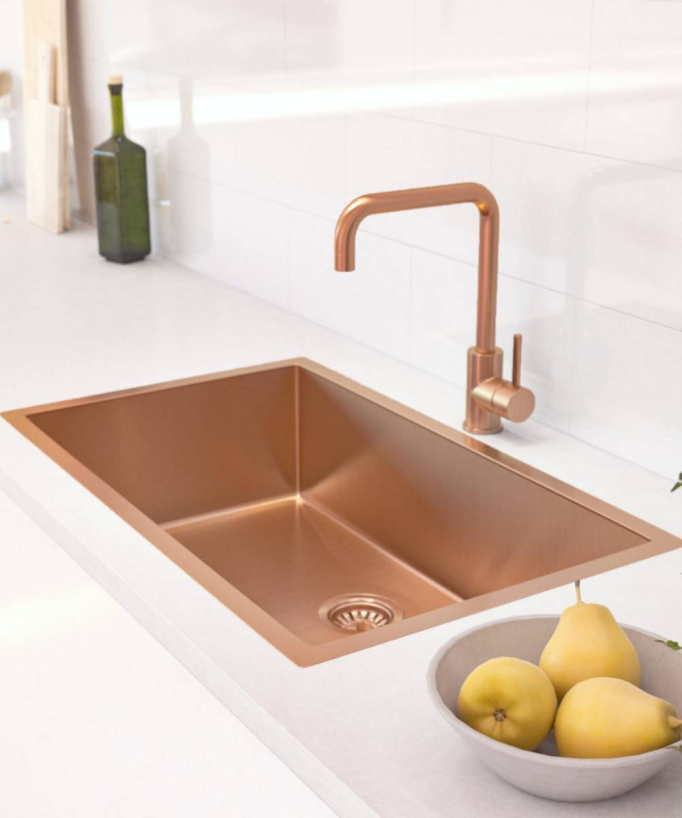 Lavello singolo 750 mm - Rame spazzolato - Hiba