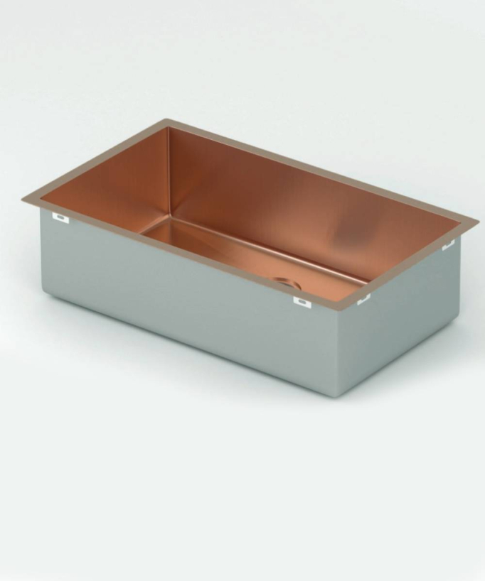 Lavello singolo 750 mm - Rame spazzolato - Hiba