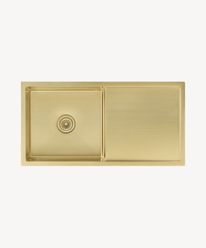 Lavello singolo 880 mm - ottone spazzolato - Limba