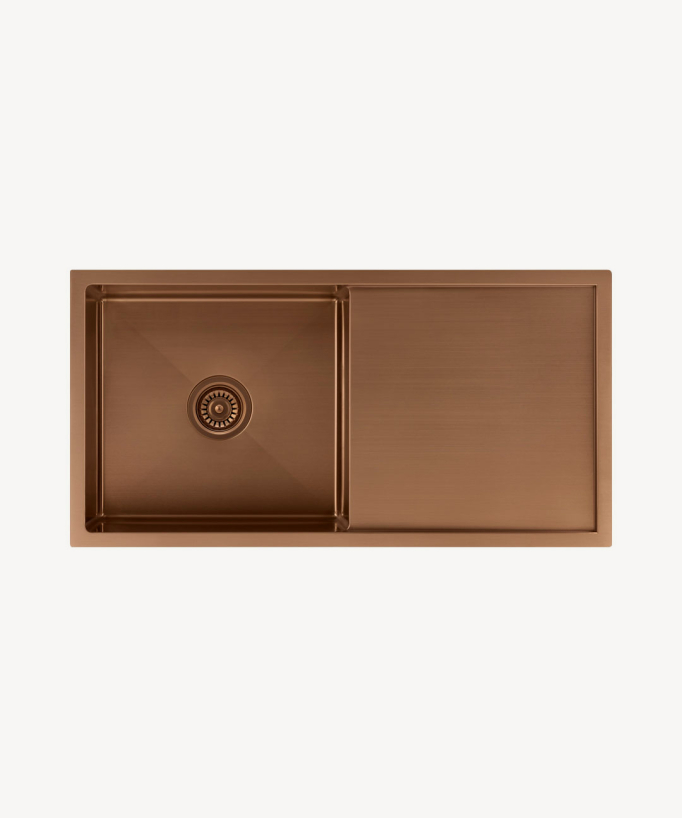 Lavello singolo da cucina 880 mm - rame spazzolato - Limba