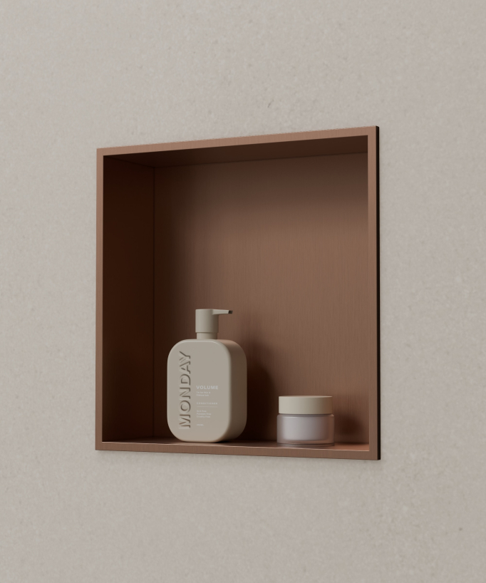 Niche salle de bain encastrable  - Or rose brossé