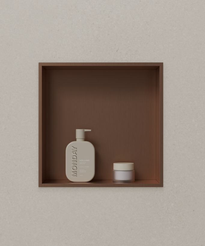 Niche salle de bain encastrable  - Or rose brossé