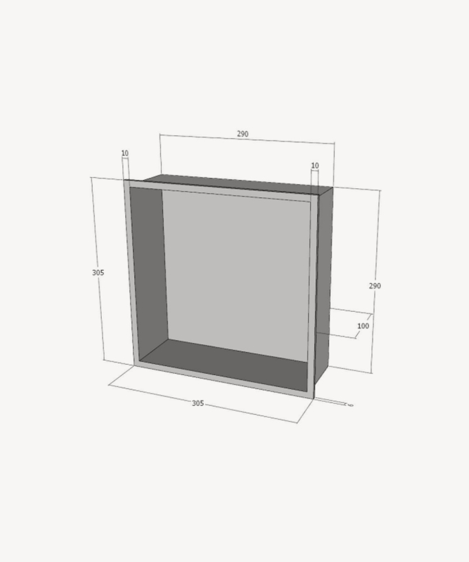 Niche salle de bain encastrable  - Gun métal