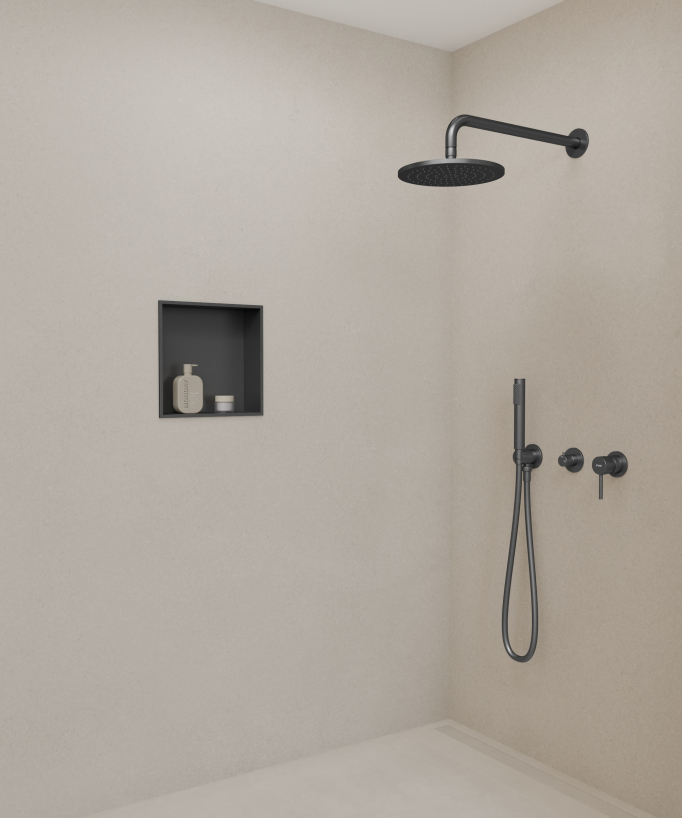 Niche salle de bain encastrable  - Gun métal