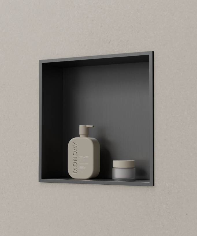 Niche salle de bain encastrable  - Gun métal
