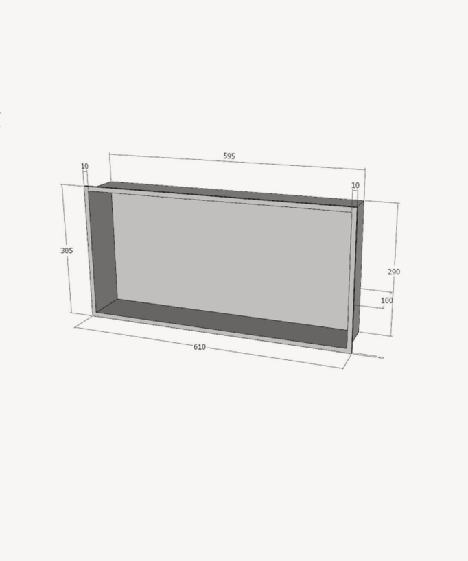 Niche murale de salle de bain en acier inoxydable - Noir