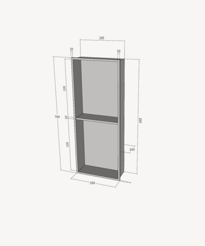 Niche de salle de bain inox 2 compartiments - Doré brossé