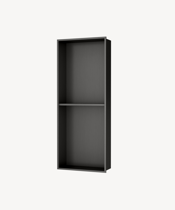 Niche de salle de bain inox 2 compartiments - Gun métal