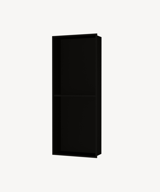 Niche de salle de bain inox 2 compartiments - Noir