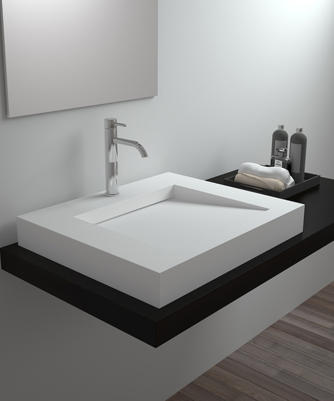 Lavandino rettangolare freestanding Blanc mat - Likouala