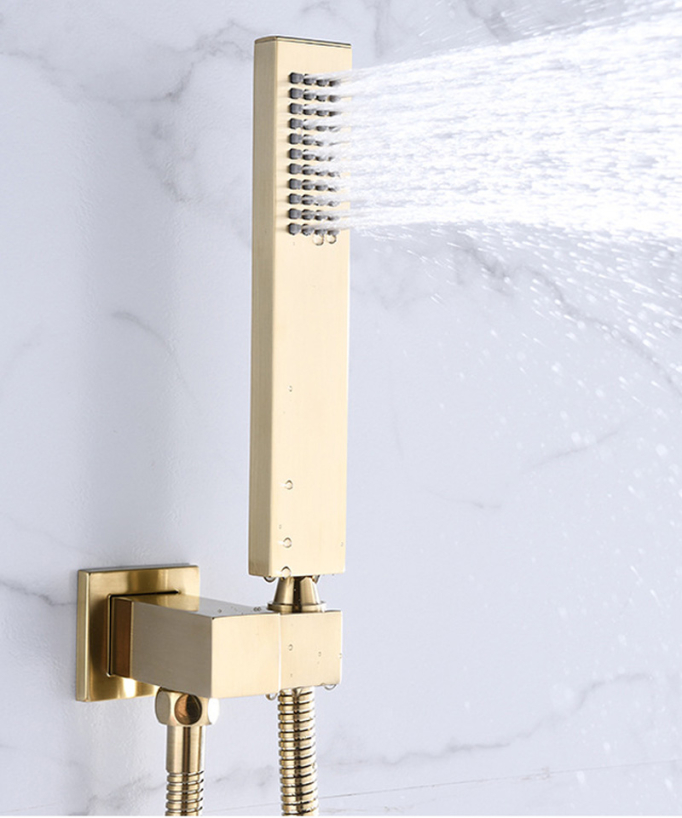 Miscelatore per doccia a soffitto in oro spazzolato - Sirius