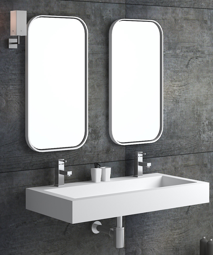 Lavabo rettangolare sospeso Bianco opaco - Buta