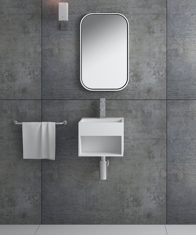 Lavabo quadrato a parete Bianco opaco - Ituri