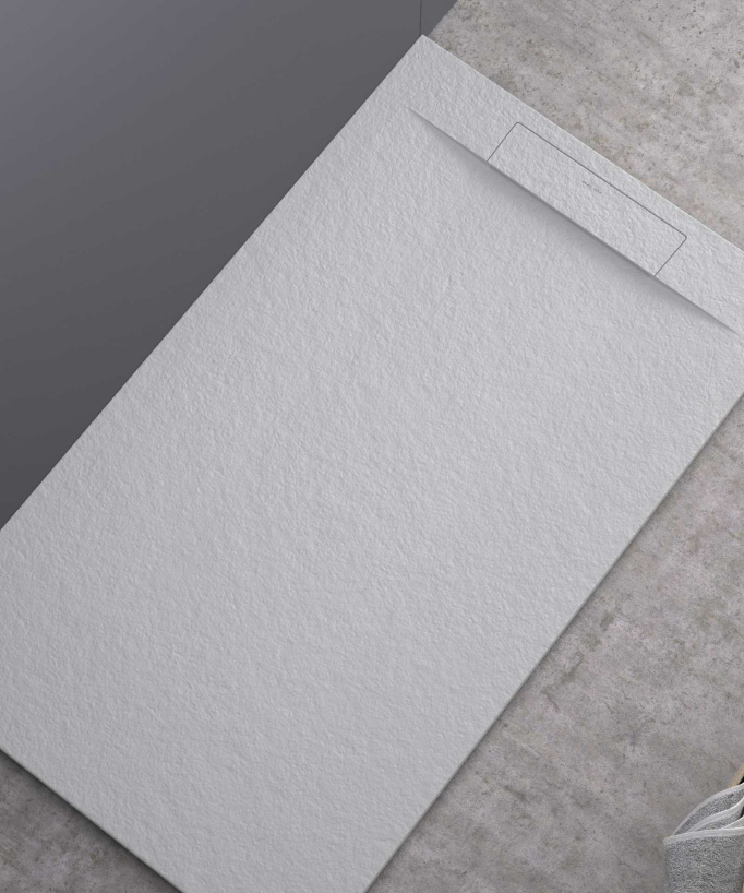 Receveur de douche Blanc, texture Pierre Zeus, grille de couleur