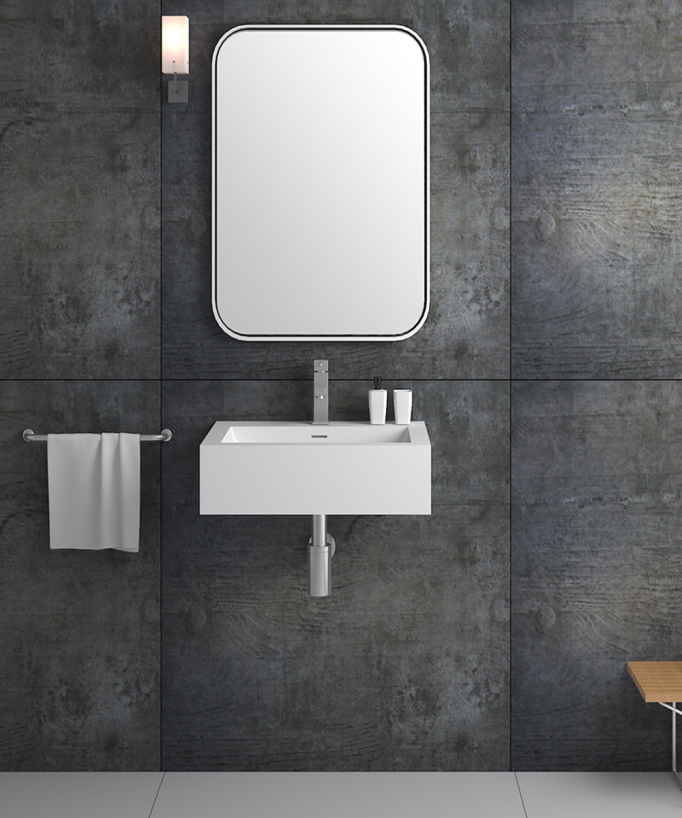 Lavabo rettangolare sospeso Bianco opaco - Kongo