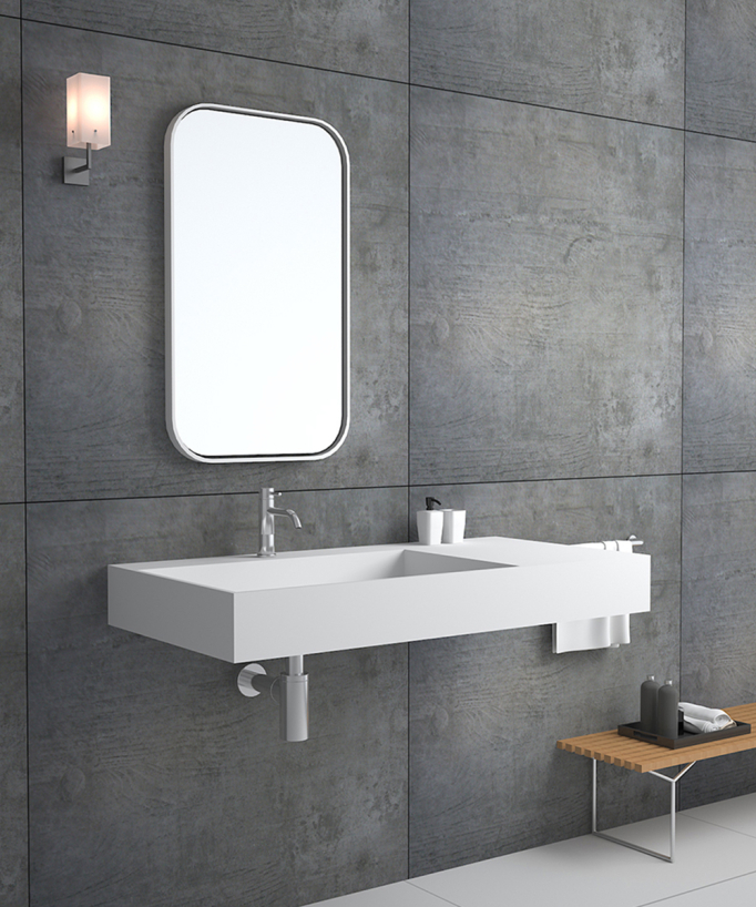 Lavabo rettangolare sospeso Bianco opaco - Bandundu