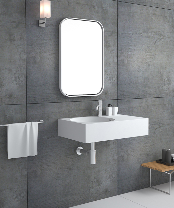 Lavabo rettangolare sospeso Bianco opaco - Lomami