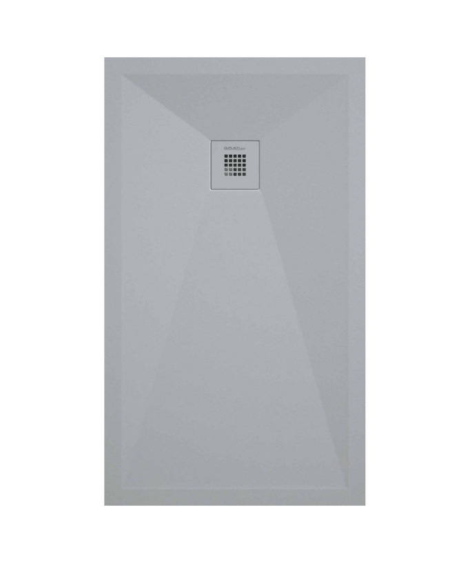Piatto doccia Grigio 7035, finitura liscia Stone Plus, griglia colorata - small