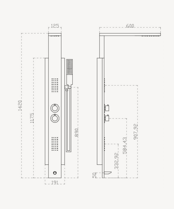 Sistema di pannelli doccia - Nero