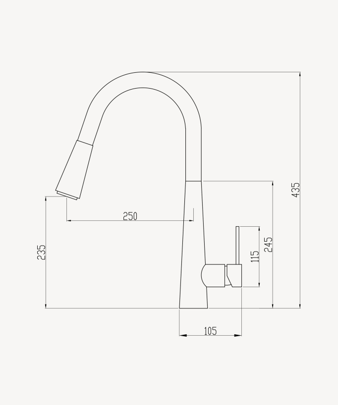 Rubinetto miscelatore cucina estraibile