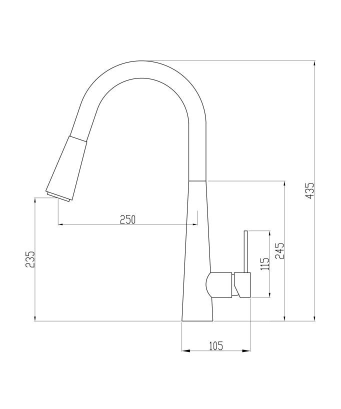 Robinet mitigeur cuisine classique -  Chromé