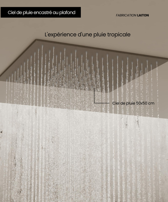Sistema doccia termostatico a soffitto