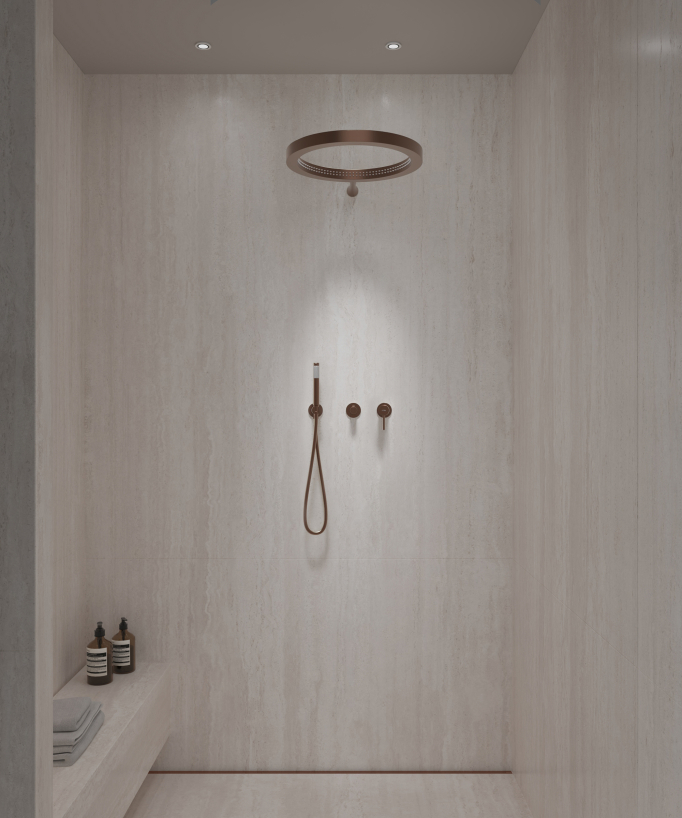 Kit doccia con soffione pioggia circolare - Corbeau