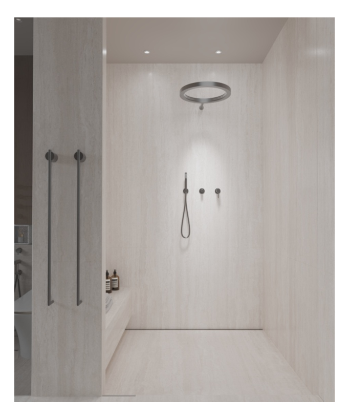 Kit doccia con soffione pioggia circolare - Corbeau