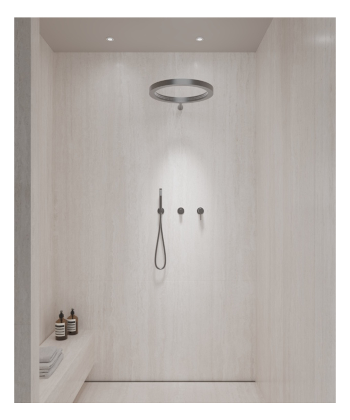 Kit doccia con soffione pioggia circolare - Corbeau