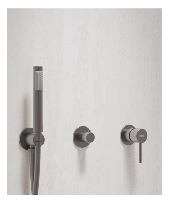 Kit doccia con soffione pioggia circolare - Corbeau