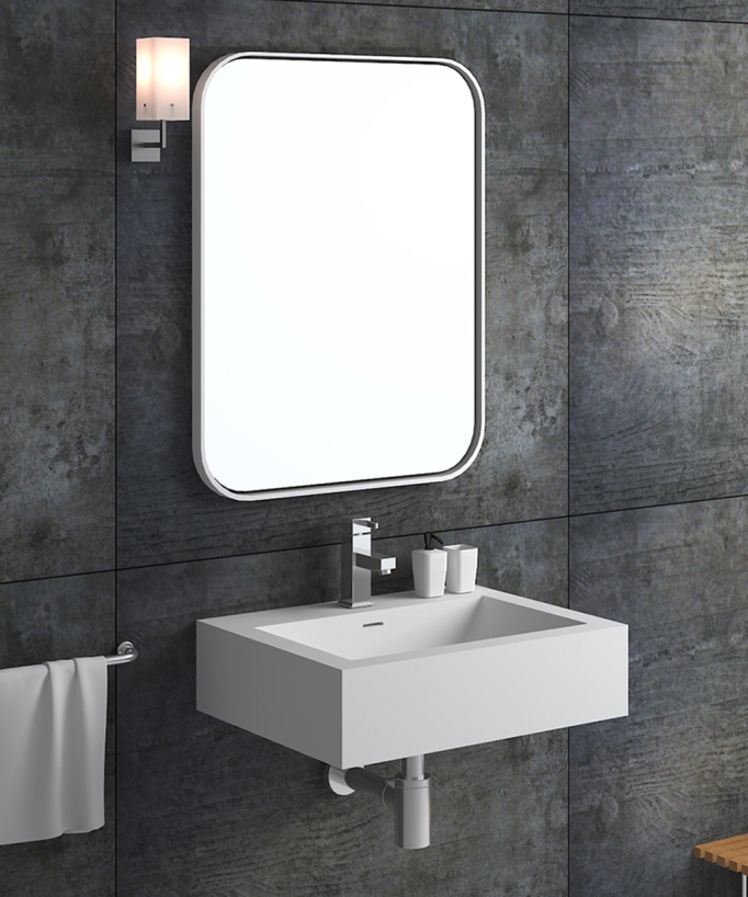 Lavabo rettangolare sospeso Bianco opaco - Kongo