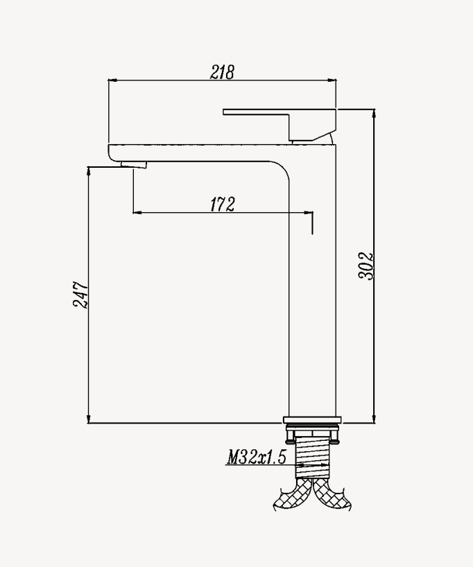 Rubinetto miscelatore lavabo cromato - Nunki