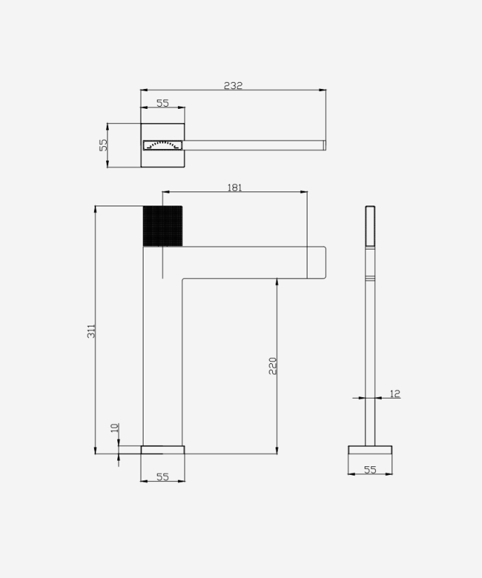 Miscelatore per lavabo di alto design senza regolatore di flusso - Kyra