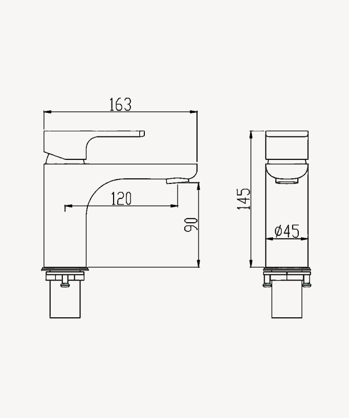 Miscelatore lavabo da appoggio cromato - Nunki