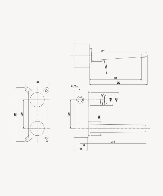 Miscelatore monocomando per lavabo - Ptolémée