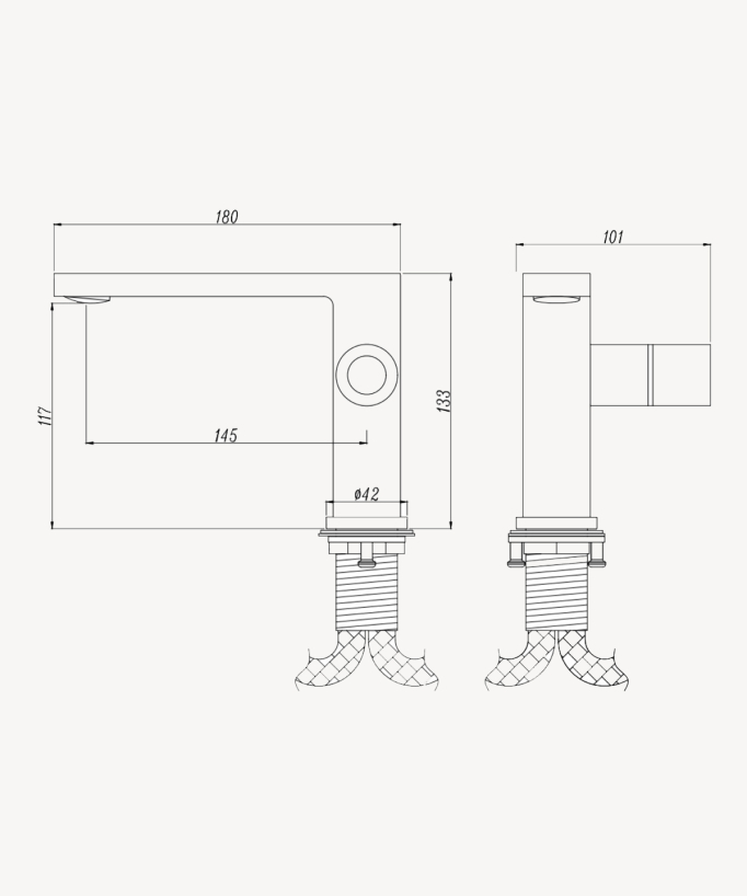 Miscelatore monocomando moderno per lavabo - Syrma