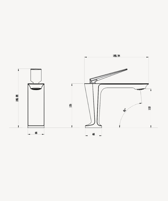 Miscelatore monocomando moderno per lavabo - Tureis