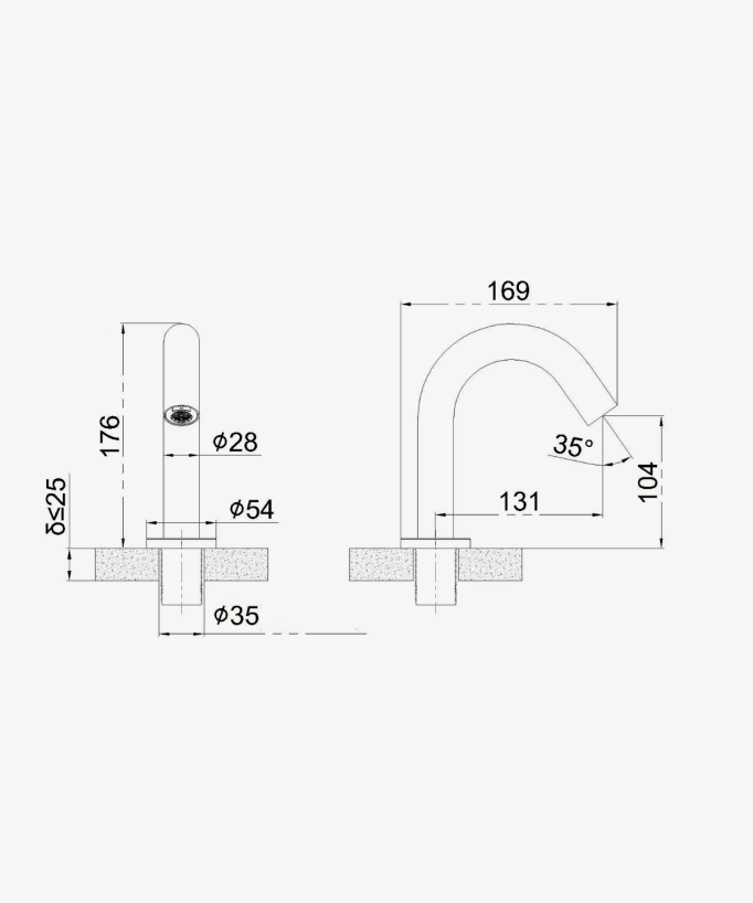 Rubinetto automatico per lavabo, acqua fredda – Corbeau