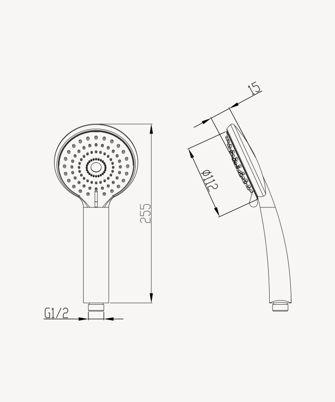 Doccetta manuale tonda a due getti