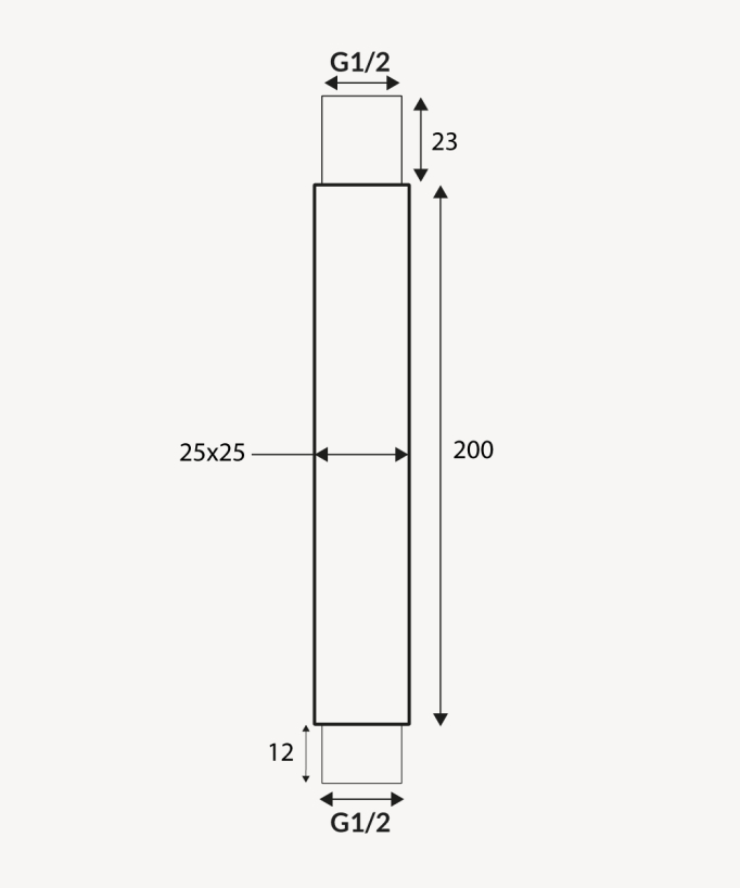 Braccio doccia a soffitto Gun metal - Sirius