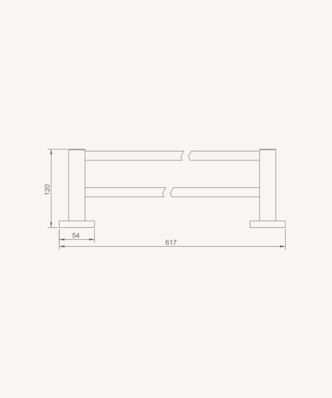 Porte serviettes mural double barre - Corbeau